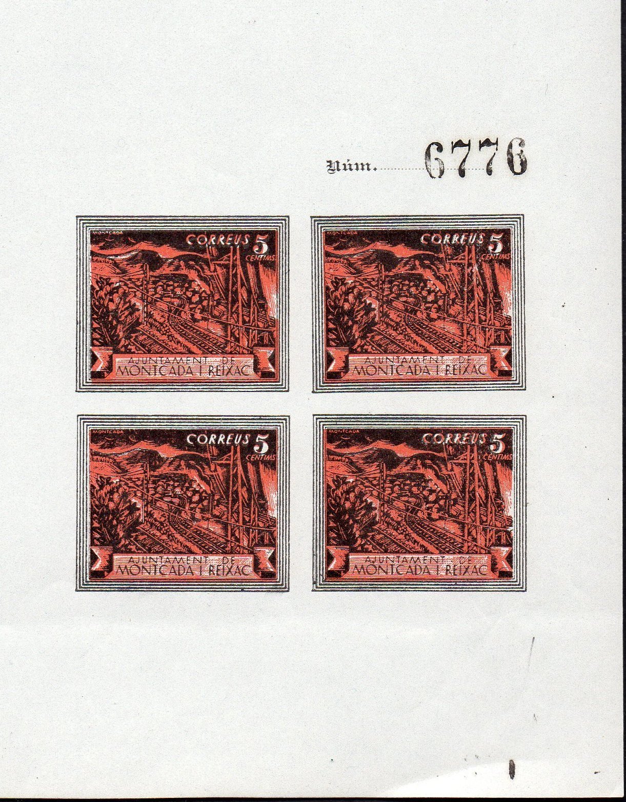Montcada y Reixac sellos postales stamps Spain Guerra Civil War